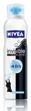 Nivea deo spray n�i 150ml invisible for black&white pure