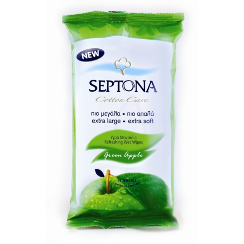Septona frissítő kendő zöldalma illattal 15db/csomag