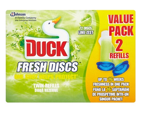 Toilet Duck Fresh Discs WC tiszt�t� korong ut�nt�lt� DUO 2*36ml Lime