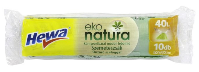 HEWA Eko Natura szemeteszsák 40l/10db környezetbarát önzáródó szalaggal